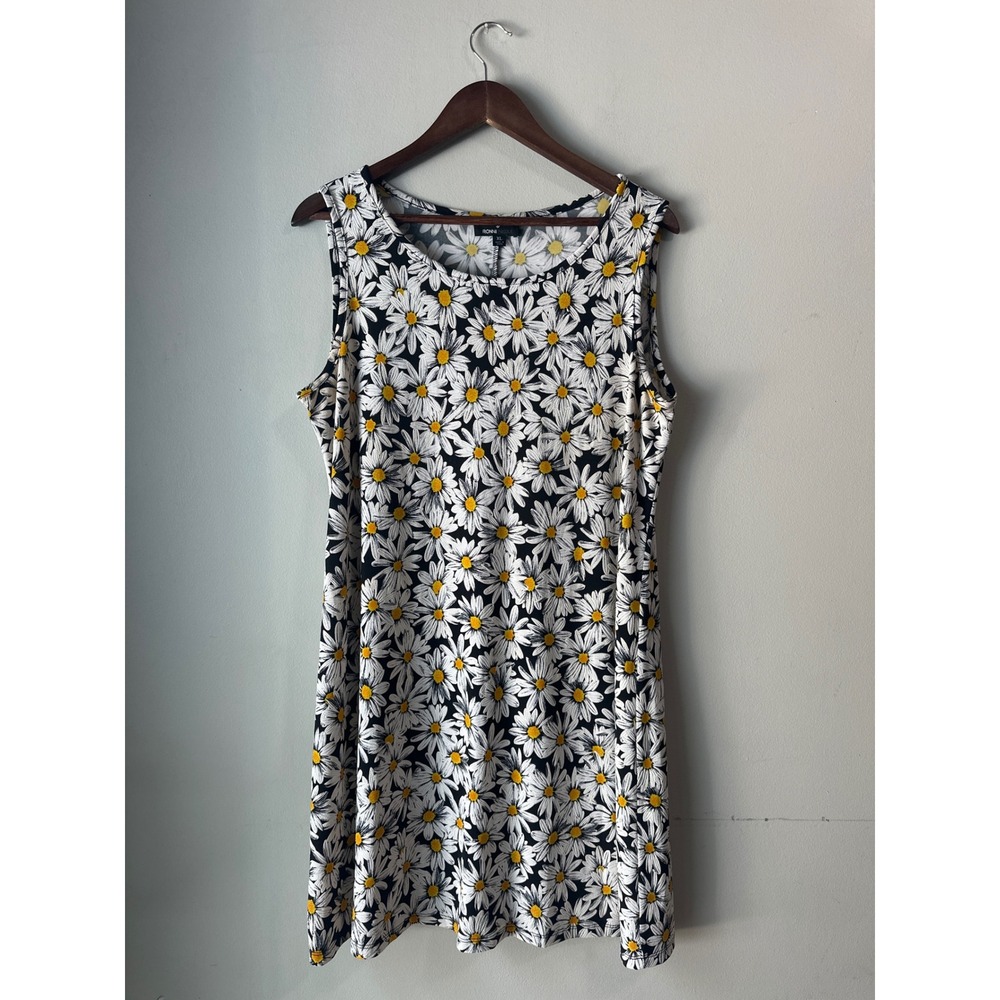 Ronni Nicole Womens XL Y2K 90s Daisy Floral Sleeveless Shift Dress